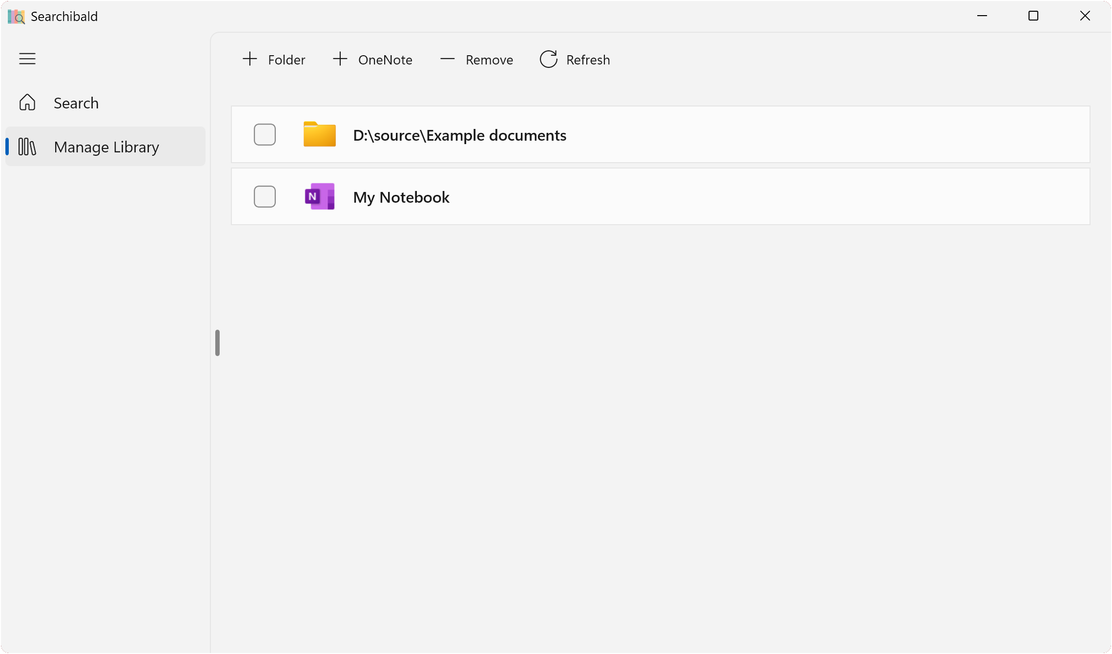 Manage Library Screenshot